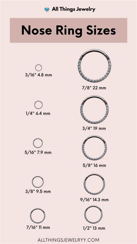 nose ring size chart|how are nose rings supposed to fit.